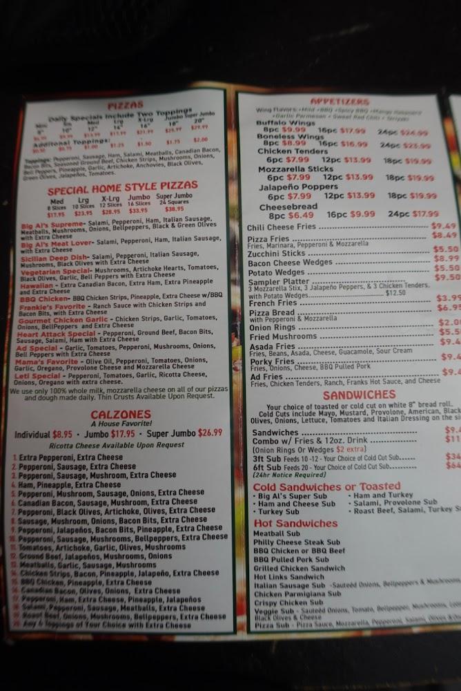 Big Al's Pizza Menu image 2
